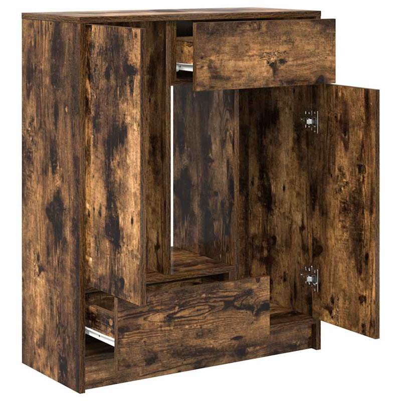 Sideboard With Drawers And Doors 73X31x90 Cm, Smoked Oak