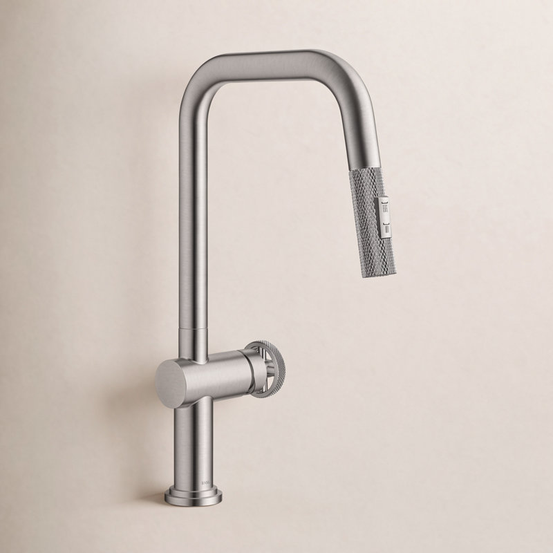 Robinet de cuisine à poignée simple Urbix, Acier inoxydable