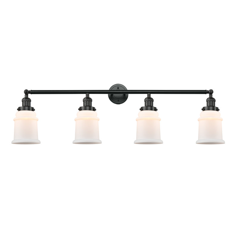 Galaviz 4 - Light Dimmable Vanity Light, 60 Watt Vintage Incandescent Bulb, Antique Copper, Matte White