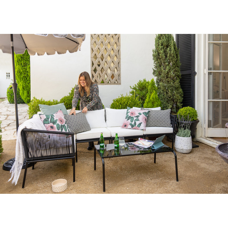 Pot de fleurs rond en ciment Camryn, H 12,4 po x l 12,2 po x P 12,2 po