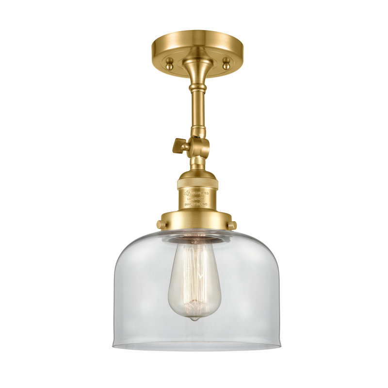 Applique murale 1 lumière 8 po Bell, Clair, Or satiné, Ampoule non incluse