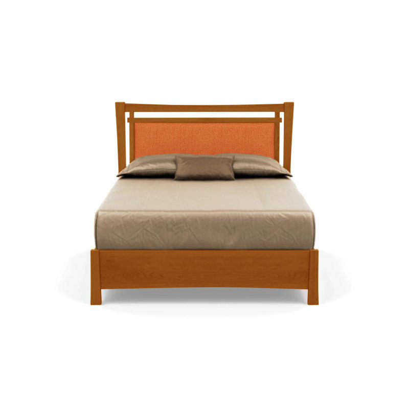 Monterey Upholstered Bed, California King, Ebony Leather, Autumn Cherry