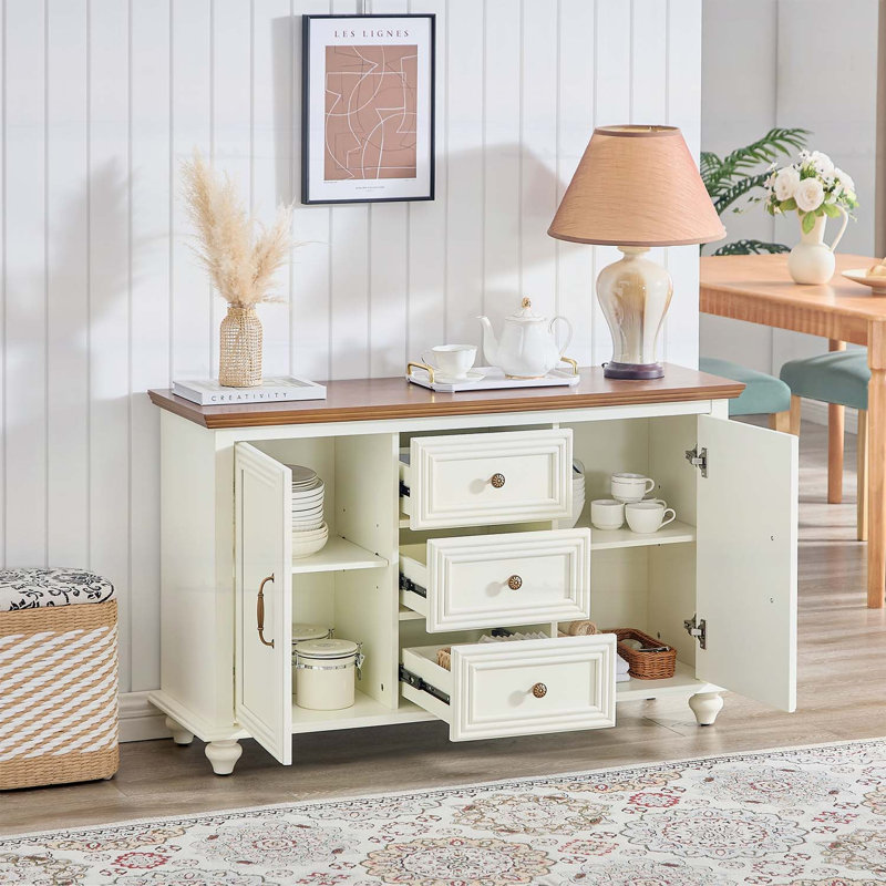 Buffet moderne avec rangement spacieux, Brun / Blanc