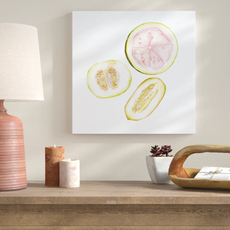 «Love Me Fruit I», peinture sur toile, H 20 po x l 20 po