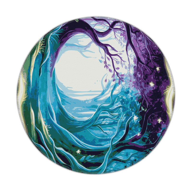 Secret Glade Indoor And Outdoor Area Rug, Round 5'