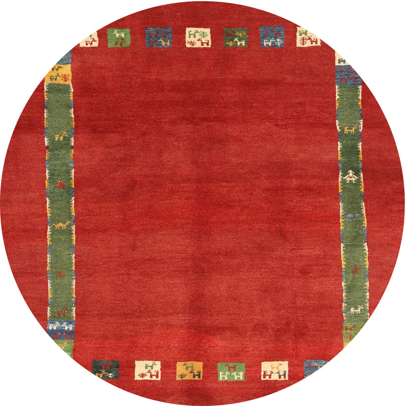Tapis brun / vert Farlough, Rond 5 pi