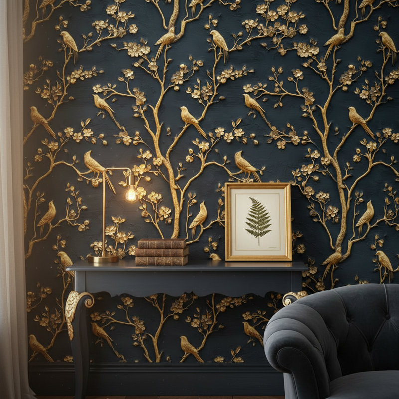 Papier peint classique Golden Birds