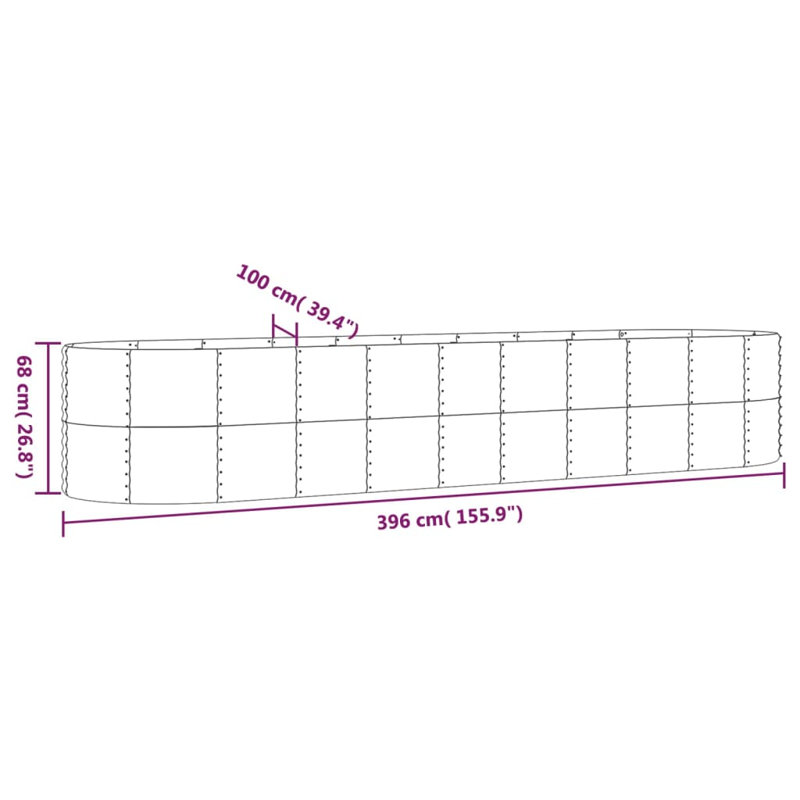 Lit surélevé pour jardin Vidaxl, acier thermolaqué anthracite