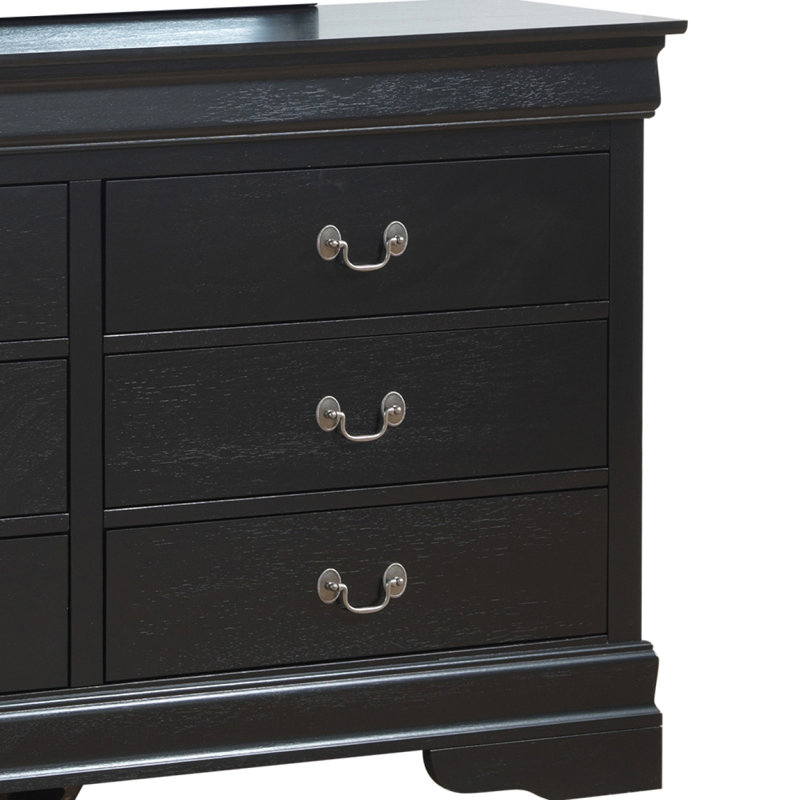 Commode traditionnelle avec rangement pour chambre à coucher, Noir