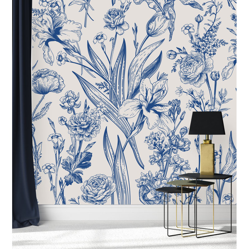 Floral Wall Mural, 0.84' W x 8.34' L