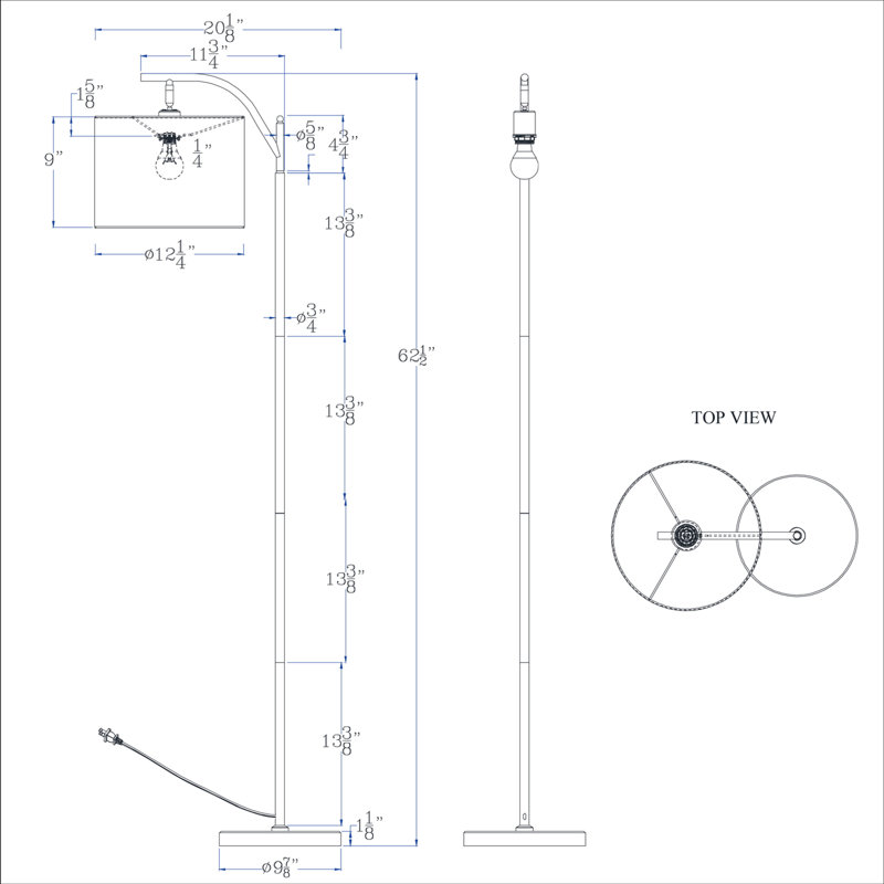 Lampe sur pied 100 watts Yulinda