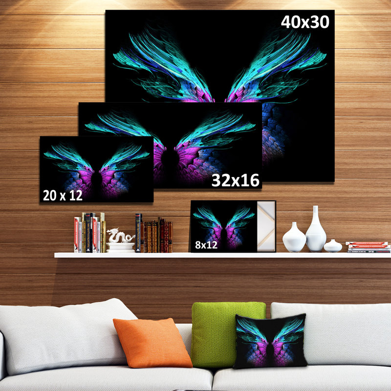 «Blue Butterfly Wings», impression sur toile tendue, H 16 po x l 32 po x P 1 po