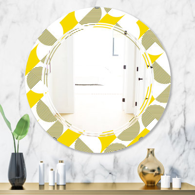 Triple C Abstract Retro Geometric II Glam Wall Mirror