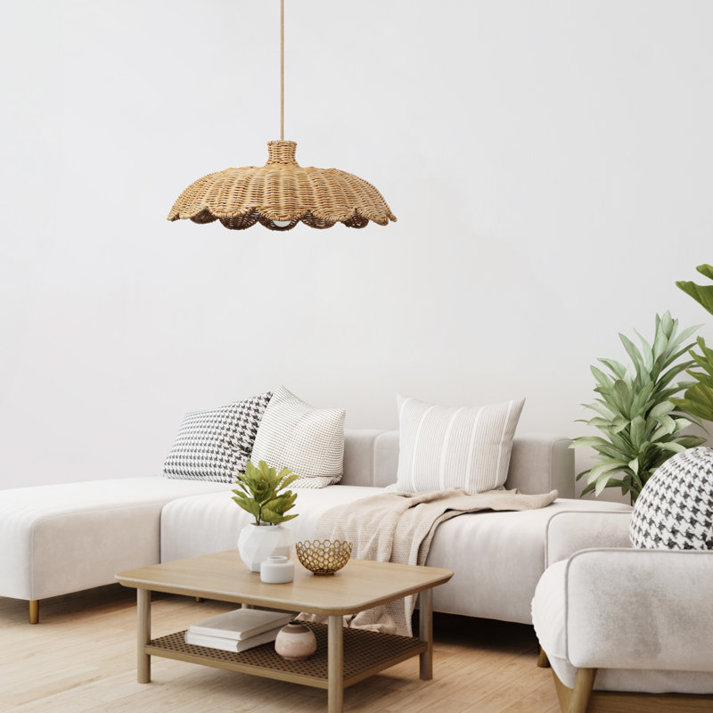 Luminaire suspendu en rotin Aurelia, 28" Diameter