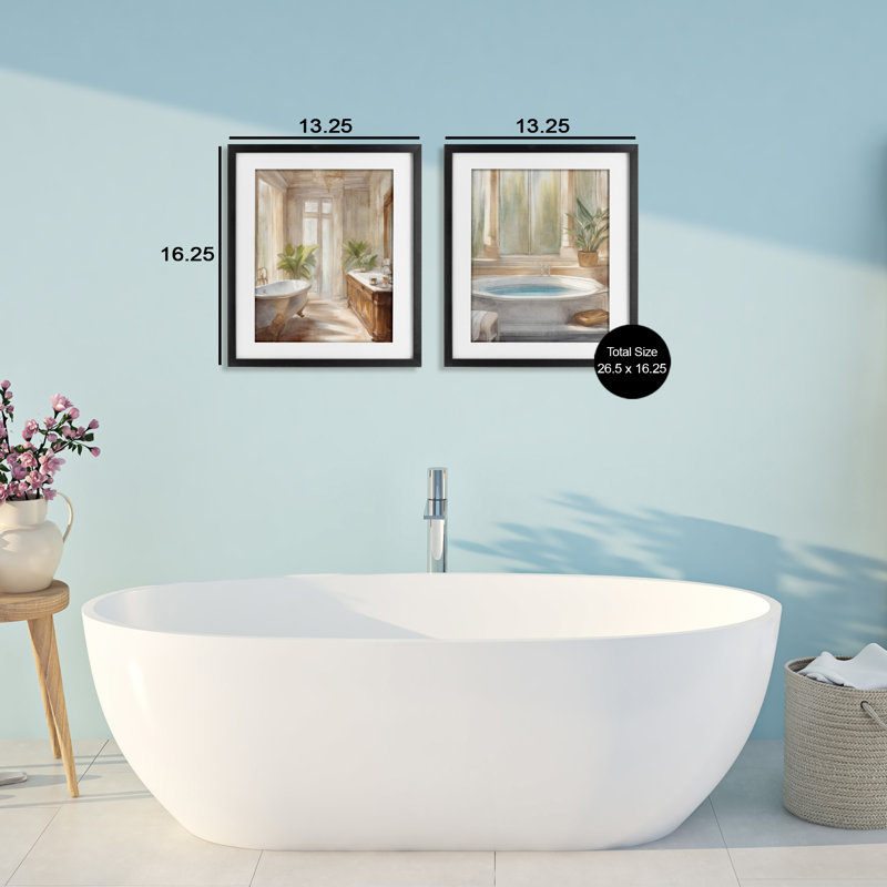 Ensemble de salle de bain Serenity Bath, H 16 po x l 13 po, Cadre noir minuit