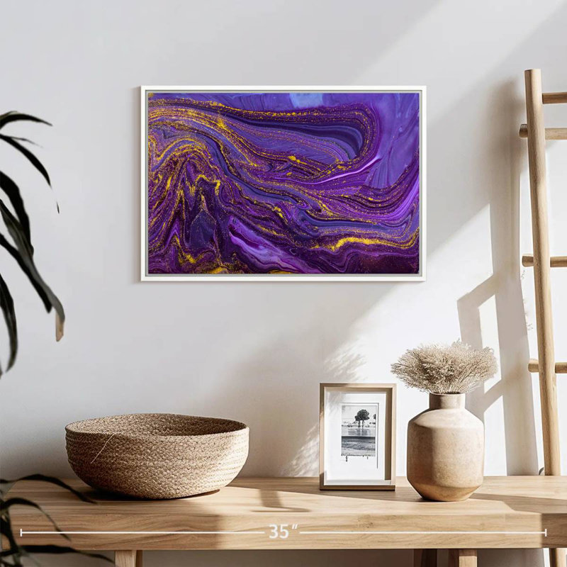 Cerisier mauve, Cadre flottant blanc, 19 po x 13 po
