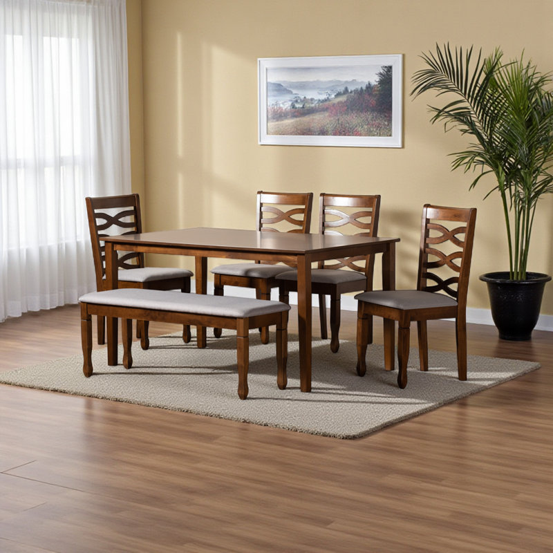 5 - Person Four Leg Dining Set, 6