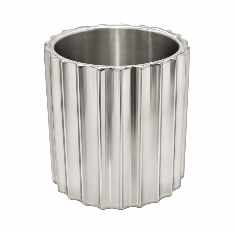 Silver Steel Ice Bucket Medium Double Wall