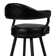 Adelita Modern Swivel Counter or Bar Height Bar Stool with Arms in Faux Leather, and Metal Frame