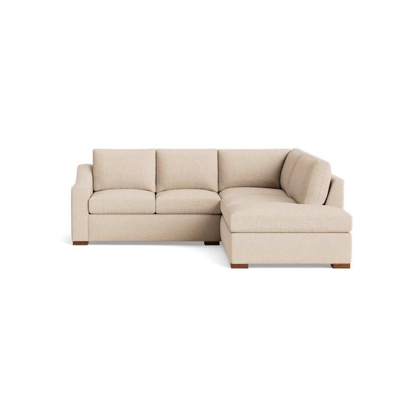 Lucca Sectional, Plush Woven - Tan, Right Hand Facing