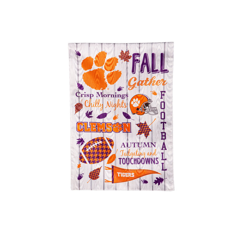 Double Sided 18'' H x 12.5'' W Polyester Garden Flag, NCAA Clemson