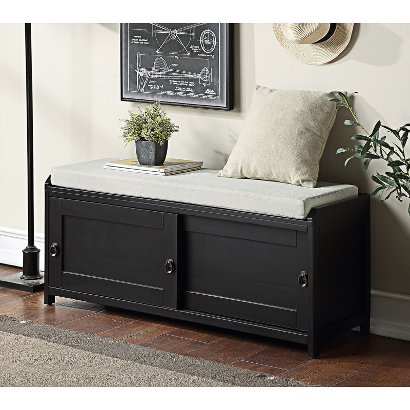 Banc avec armoire de rangement, Noir
