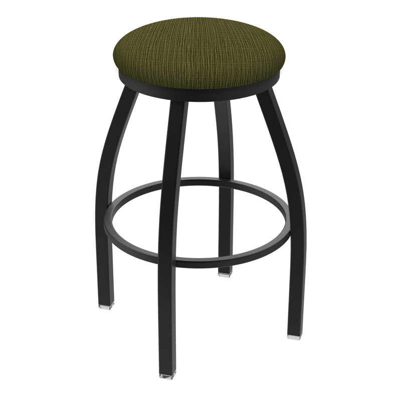 Tabouret pivotant Cragin XL802, Noir froissé, Tissu - perroquet graphique, Tabouret de bar (siège d’une hauteur de 30 po)