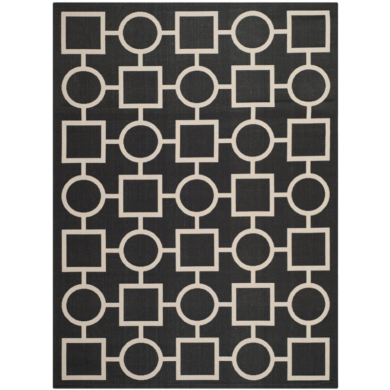 Courtyard Performance Geometric Rug, Rectangle 5'3" x 7'7"