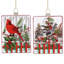 Cardinal Plaid Rectangle Ornament, 6 Inches