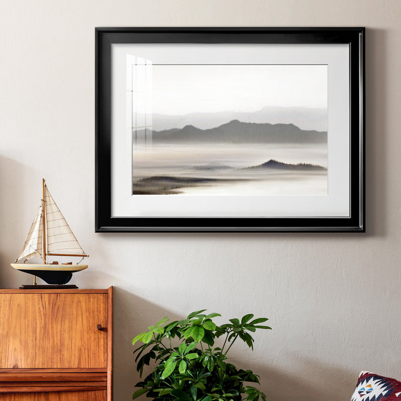 West Fjord - peinture encadrée, Noir, H 22,5 po x l 30,5 po x P 1 po, Blanc