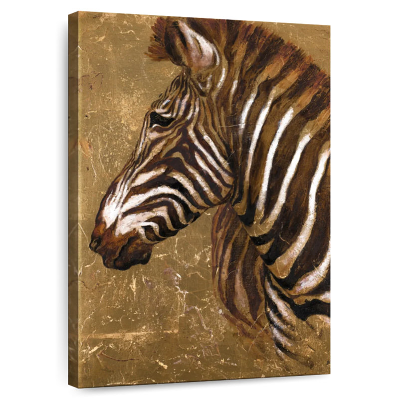 Brampt Gold Zebra I, 48" H x 32" W