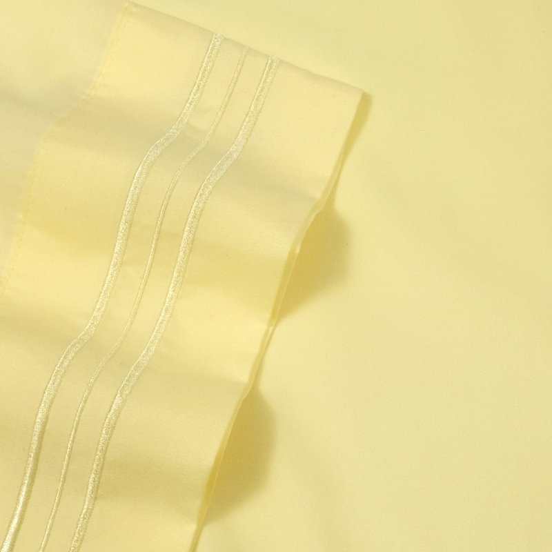 Luxurious Classic Soft Solid 1800 Series Microfiber Sheet Set, Various Colors and Sizes, RV Short Queen, Pale Yellow