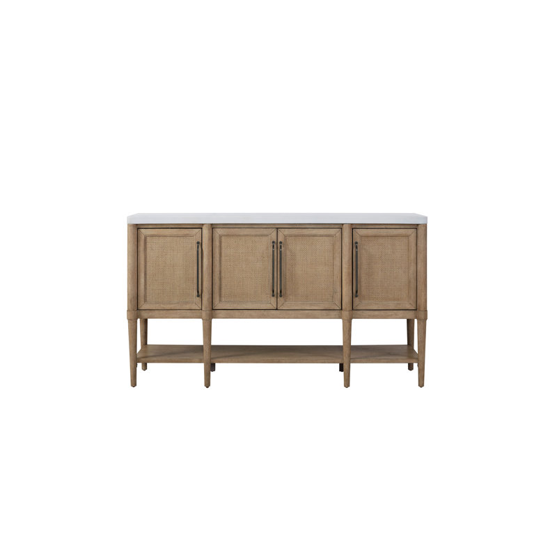 Cement Topped Server With Cane Insets