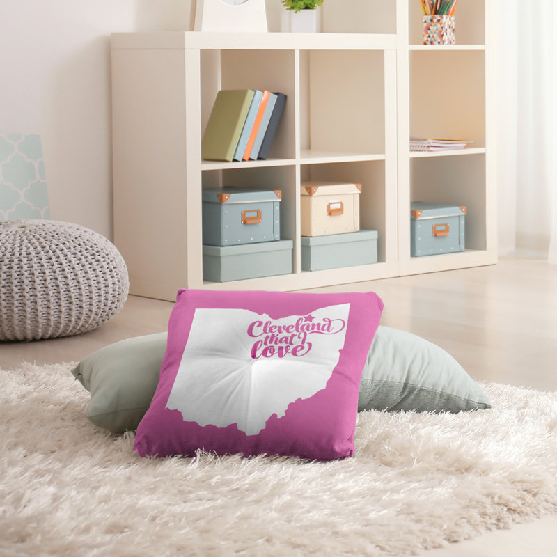 Coussin de plancher touffeté, 26 po x 26 po, Rose, Cleveland