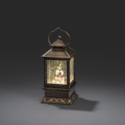 Snow Lantern with Snowman Scene