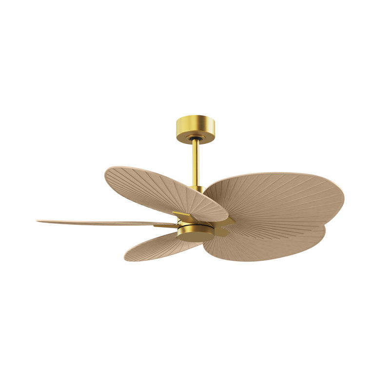 Alessandra - Five Blade Ceiling Fan, Brushed Brass, Light Maple Tone
