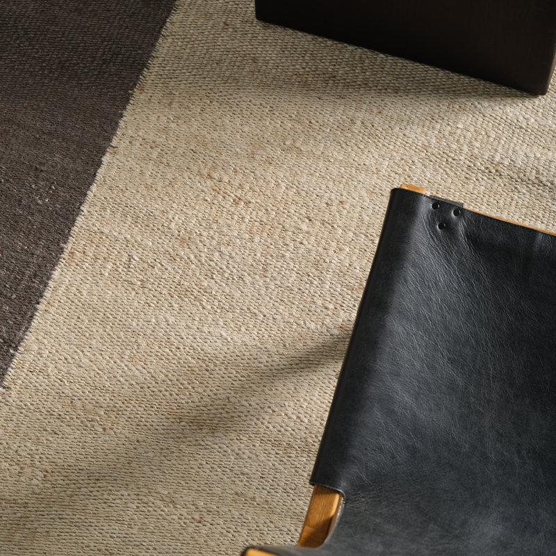 Tapis Vaelin RFL06 tissé à la main, color block beige/brun (échantillon de 45,7 cm), forme irrégulière