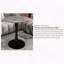 Table basse ronde à effet marbre 27,6 po avec plateau veiné blanc et piédestal noir - style nordique-1114132900-1114132903