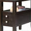 Table basse 24 po en bois composite espresso avec 2 tiroirs, style traditionnel pour le rangement du salon