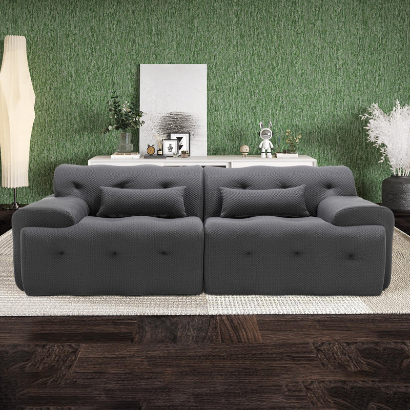 Canapé Maspeth 81,11 po, Polyester 100 % gris foncé