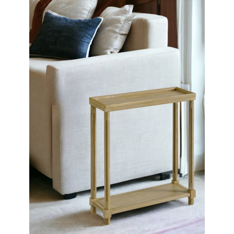 Tables de bout rectangulaires en bois 24 po avec tablette, Chêne vieilli