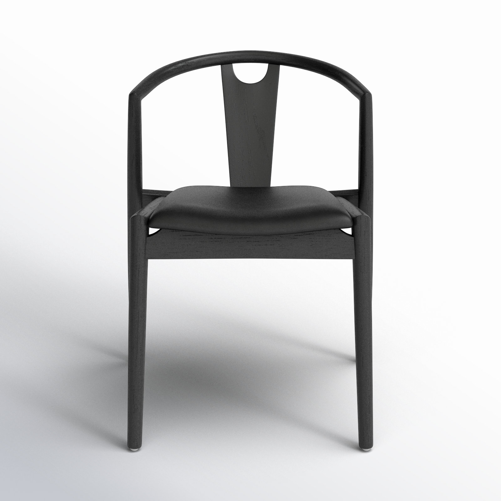 Ambra Side Chair, Black Faux Leather, 2