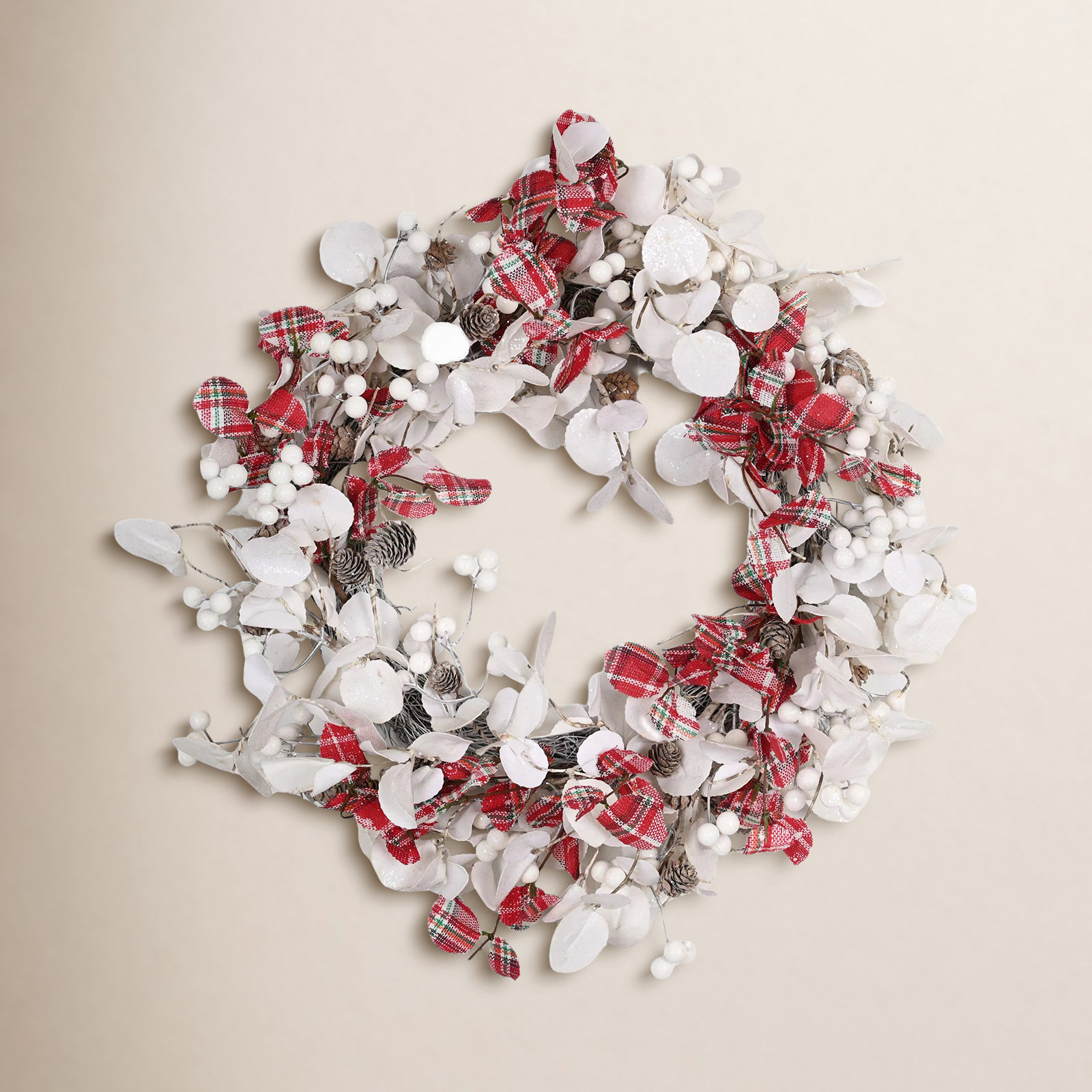 22" Handcrafted Pinecone Berry Christmas Wreath
