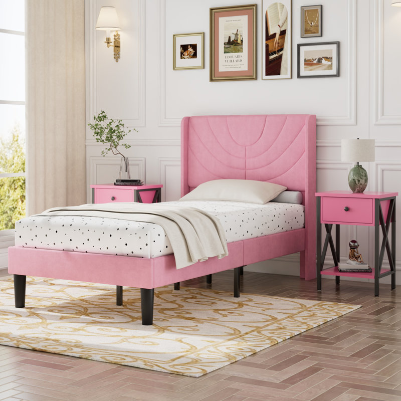 Ensemble de chambre à coucher rembourrée 3 pièces, Simple