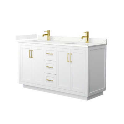 Miranda 60" Freestanding Double Bathroom Vanity with Quartz Top