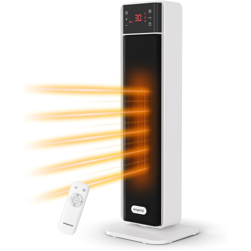 Emperial 2000W Ceramic Tower Fan Heater - PTC Portable Space Heater with Built-in Thermostat, Oscillation, Timer & Remote Control