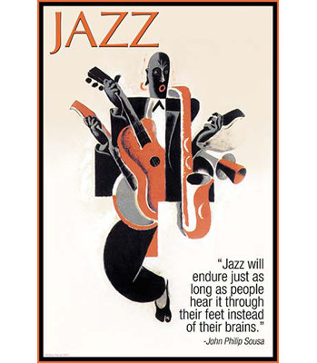 « jazz » par wilbur pierce, affiche rétro