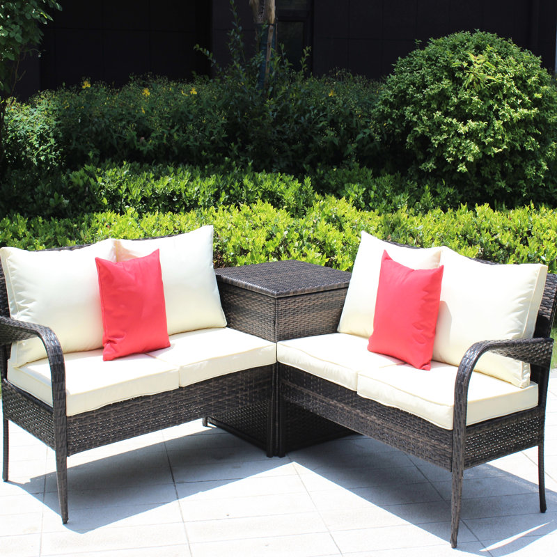 Ensemble de 3 boîtes modulaires d'extérieur avec rangement pour terrasse