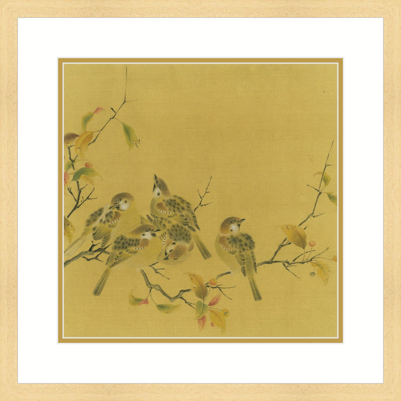 Tile Sparrows by Xiu Yitang  - Single Picture FramePainting, Natural