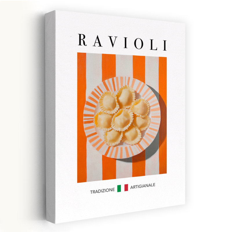 Art mural traditionnel ravioli frais italien, H 48 po x l 32 po